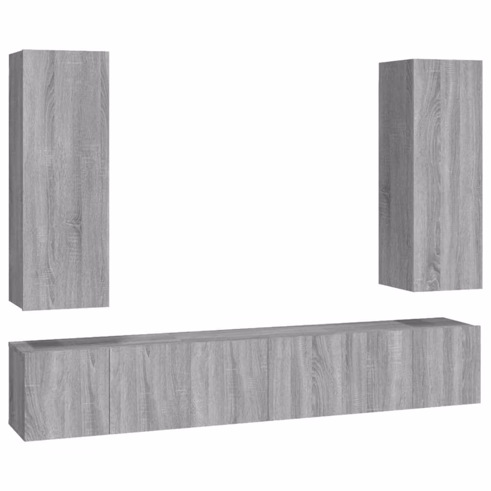 Berkfield Home 5 Piece TV Cabinet Set in Grey Sonoma Matt Engineered Wood – 2