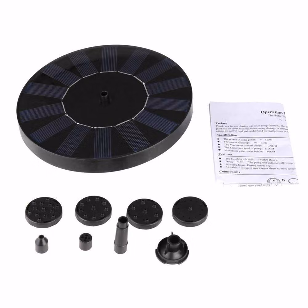 NESTLUNE Black Fountain Pump for Garden Pools, Ponds, and Aquariums, 1.4W-190L/H – 4