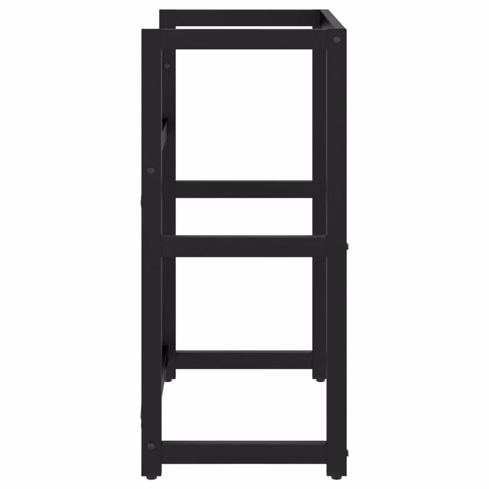 Berkfield Home Durable Metal Bathroom Washbasin Frame in Black, W/D/H: 59 x 38 x 83 cm – 4