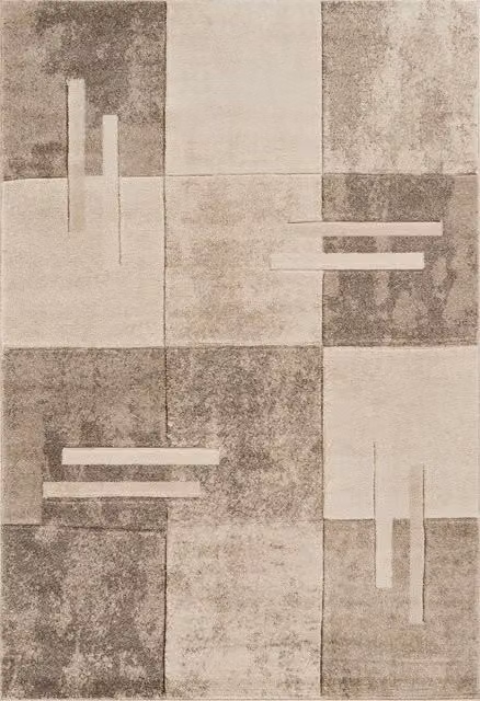 Desire Rugs Santiago Modern Geometric Patterned Runner Rug in Beige, W: 60 cm, L: 220 cm