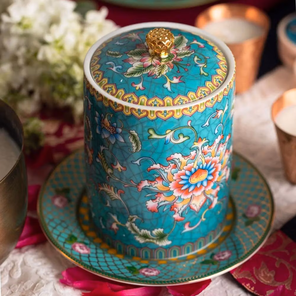 Candle Up Tranquil Teal Large Soy Wax Tabletop Candle in Petrol Multicolour – 2