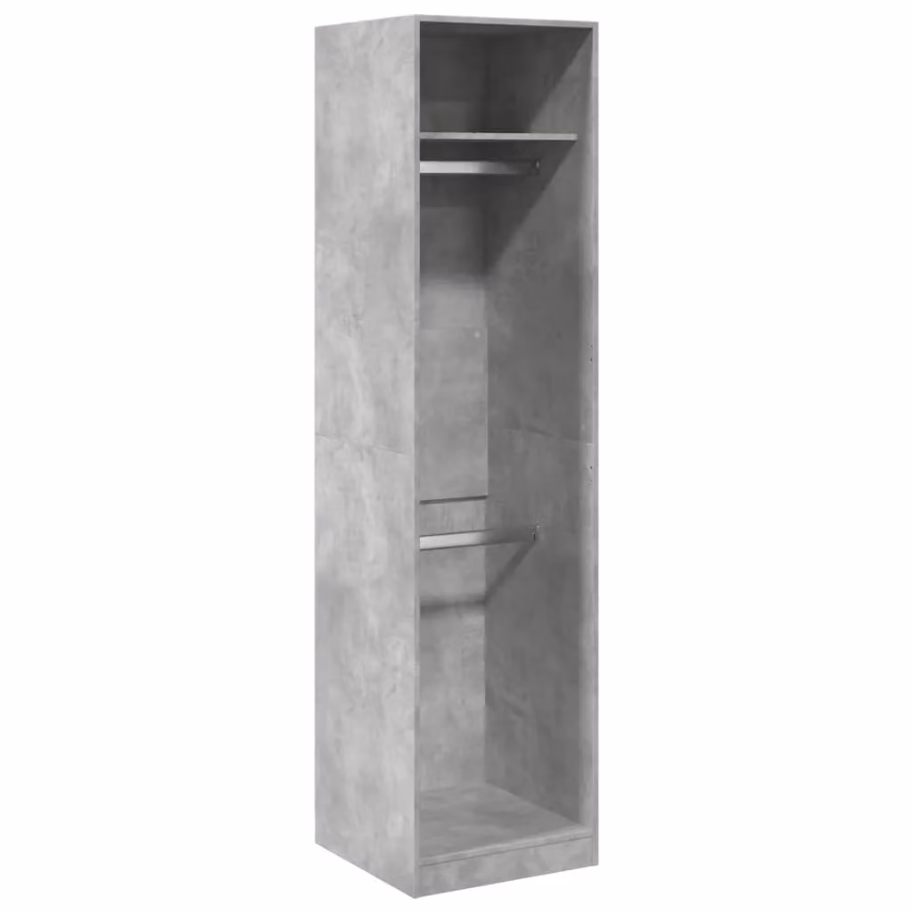 Berkfield Home Minimalist Wardrobe in Concrete Grey, W/D/H: 50 x 50 x 200 cm – 2