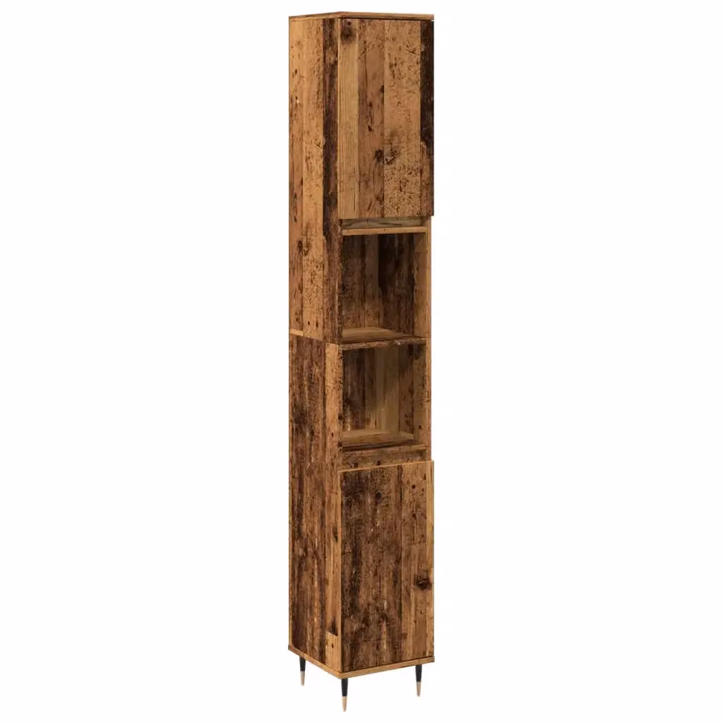 Berkfield Home Industrial Bathroom Cabinet in Brown, W/D/H: 30 x 30 x 190 cm – 2