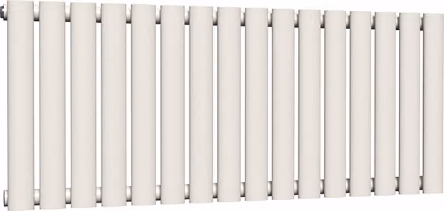 Lux Heat Oval Horizontal Single Wall Mounted Radiator in White, W: 96 cm, H: 40 cm