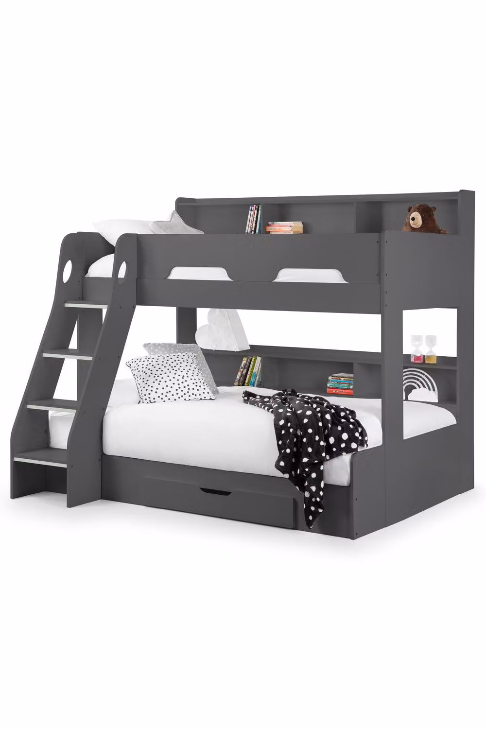 Julian Bowen Orion Triple Sleeper Bunk Bed in Black or Grey, W: 90 cm x L: 190 cm – 2