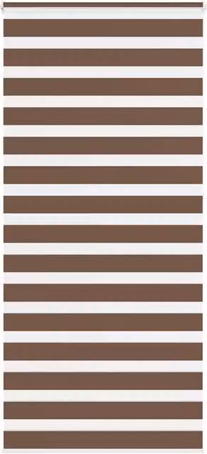 Berkfield Home Brown Zebra Day and Night Blind, W: 110 cm, H: 230 cm, Polyester Fabric – 1