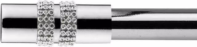 NewEdgeBlinds Sparkle Extendable Metal Eyelet Curtain Pole Set in Silver, W: 120 cm