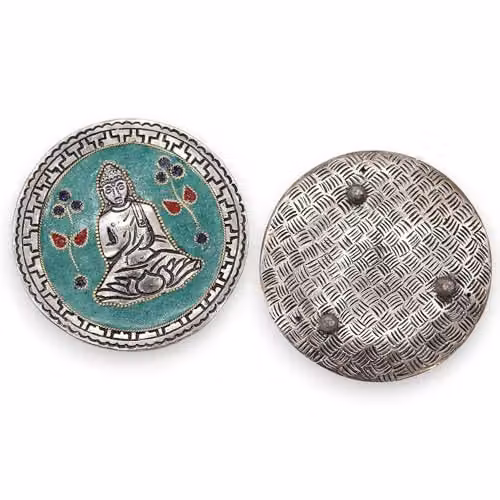 KDMD Green Buddha Decor Metal Tabletop Incense Holder, W/D/H: 10.0 x 10.0 x 1.0 cm – 2