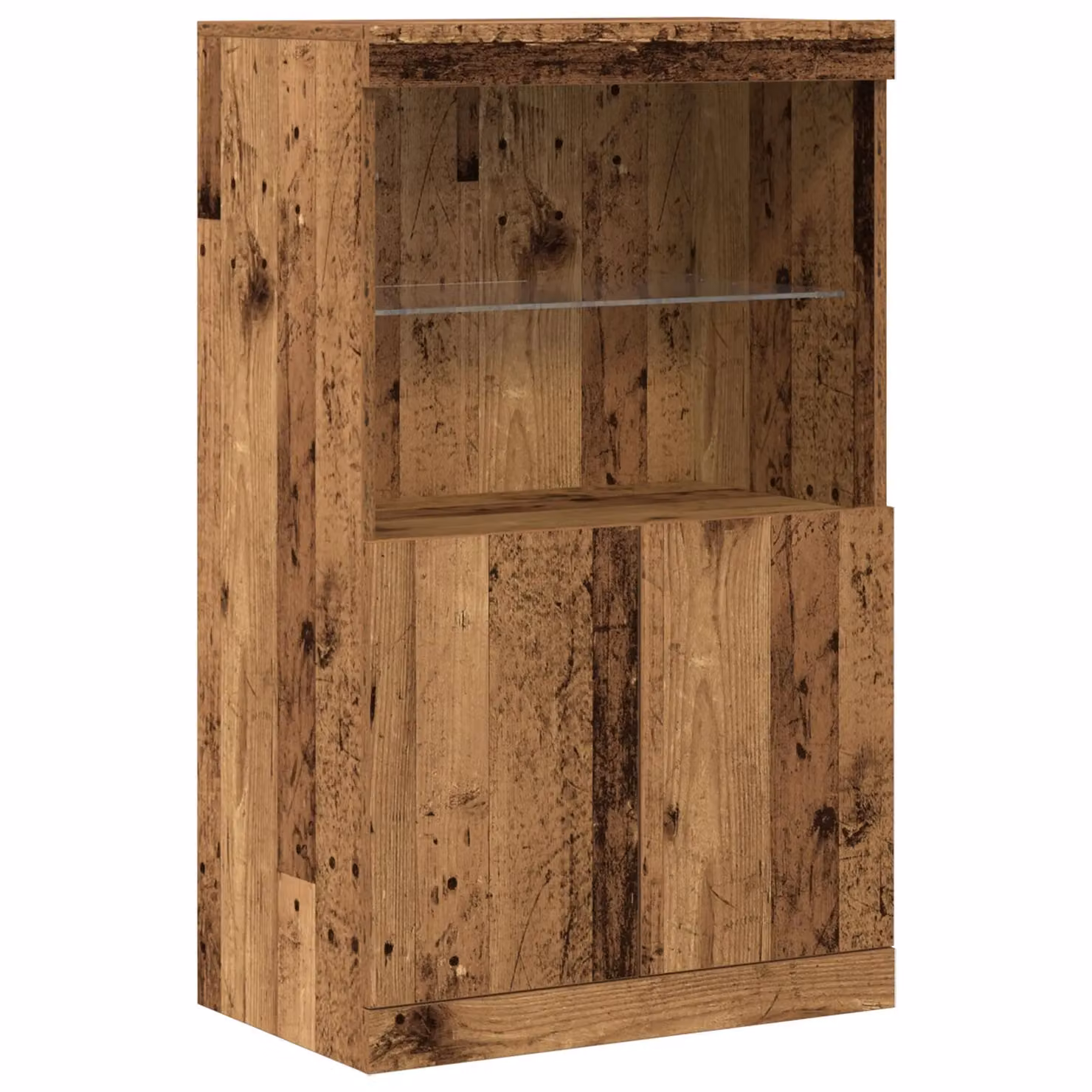 Berkfield Home Rustic Wood Sideboard with Integrated LED Lights in Brown, W/D/H: 60 x 37 x 100 cm – 2
