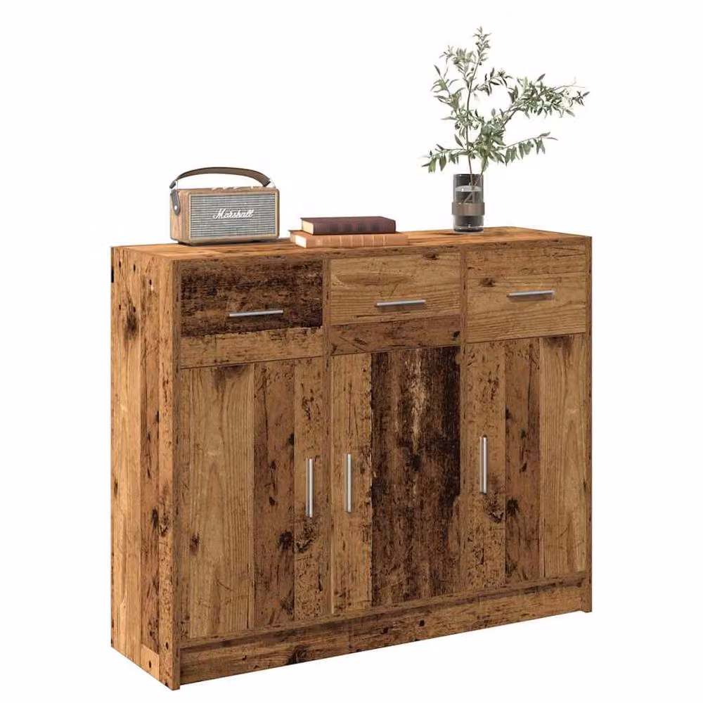 Berkfield Home Old Wood Sideboard in Brown, W/D/H: 91 x 28 x 75 cm – 2