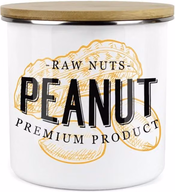 Purely Home Classic Snacks Storage Pot - Peanuts - White Enamel Ceramic