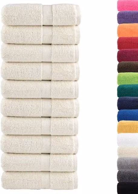 Berkfield Home SOLUND Premium Cotton Soap Towels, Beige, 10 Pack, W/D/H: 30 x 30 x 0 cm, 600 gsm