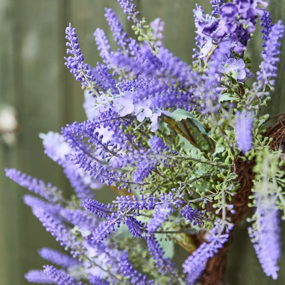 Dibor Luxury Purple Lavender Floral Summer and Spring Door Wreath, Diameter: 50 cm – 4