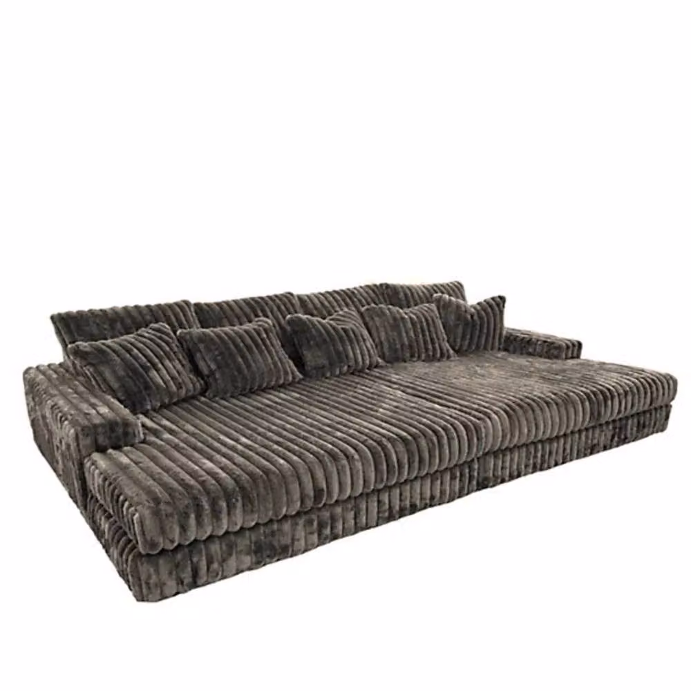 Snug Furniture Birmingham Ltd Large Jumbo Cord Cinema Sofa, 4 Seater, Grey, L-Shape – 2