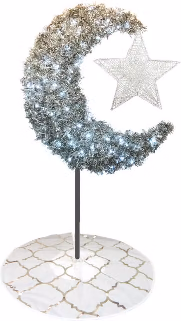 Peacock Supplies Eid Moon Tree Bundle with Star and Skirt in Silver