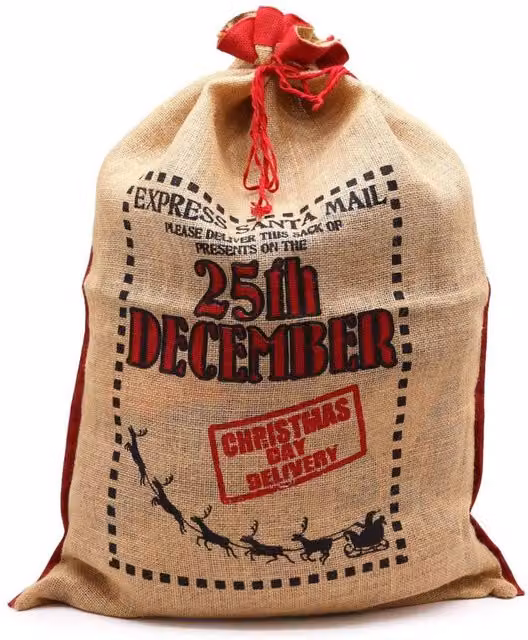 KDMD Christmas Jute Sack in Brown and Black – 1