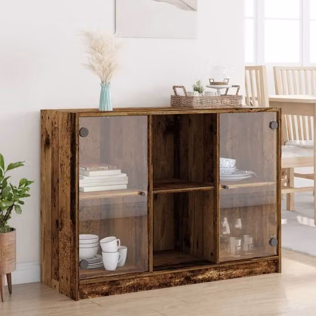 Berkfield Home Old Wood Sideboard in Brown, W/D/H: 102 x 37 x 75.5 cm