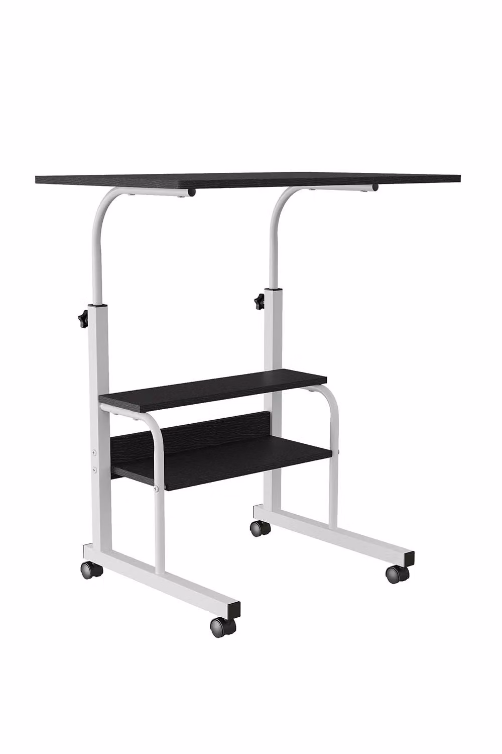 Living and Home Height Adjustable Mobile Overbed Table in Black – 2