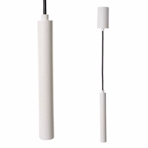 Netlighting Modern Technical LED Cylinder Hanging Pendant in White and Silver with 3000K Warm White Light