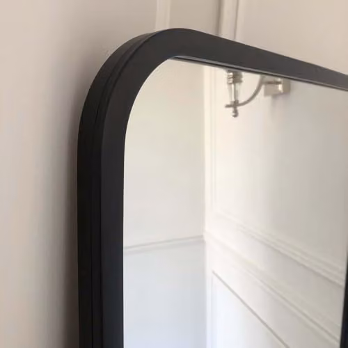 Agenzia 14 Modern Black Metal Frame Full Length Wall Mirror H 156.5 x W 65.5 cm – 4