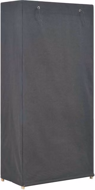 Berkfield Home 3-Tier Decorative Wardrobe in Grey Fabric, W/D/H: 79 x 40 x 170 cm – 1