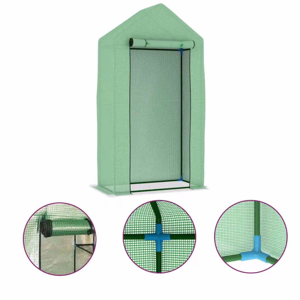 Berkfield Home Green Steel Frame Freestanding Greenhouse, W/D/H: 100 x 50 x 190 cm – 2