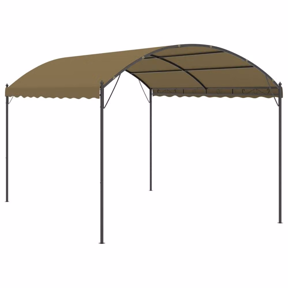 Berkfield Home Curved Gazebo in Beige, W: 400 cm, D: 300 cm, H: 260 cm – 2