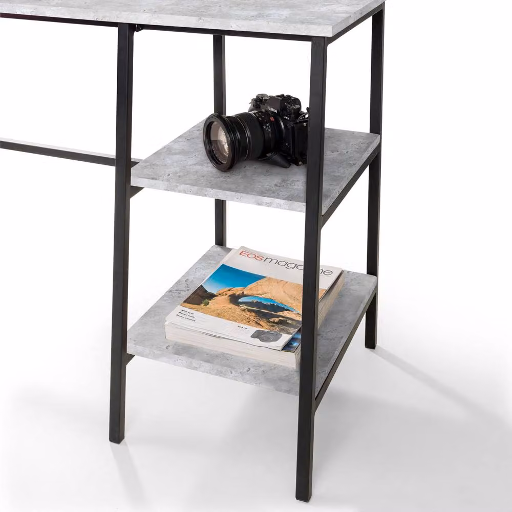 Cheshire Signature Harstad Writing Desk in Concrete and Black, W/D/H: 105.0 x 72.0 x 40.0 cm – 3