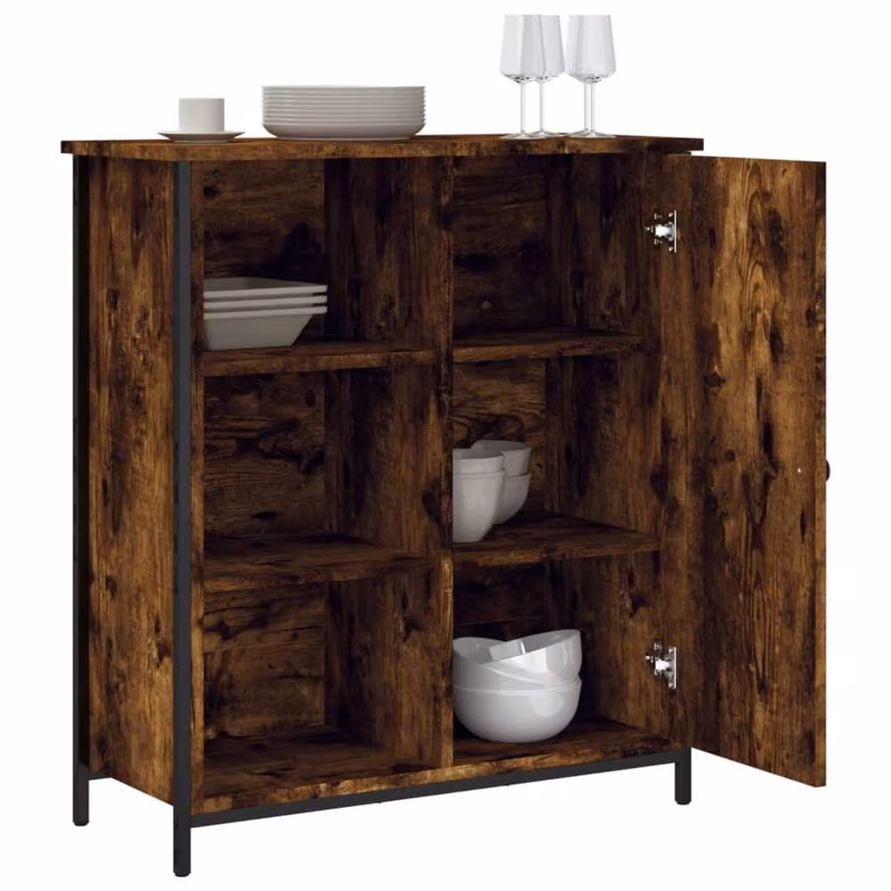Berkfield Home Smoked Oak Sideboard in Brown, W/D/H: 70 x 30 x 80 cm – 4