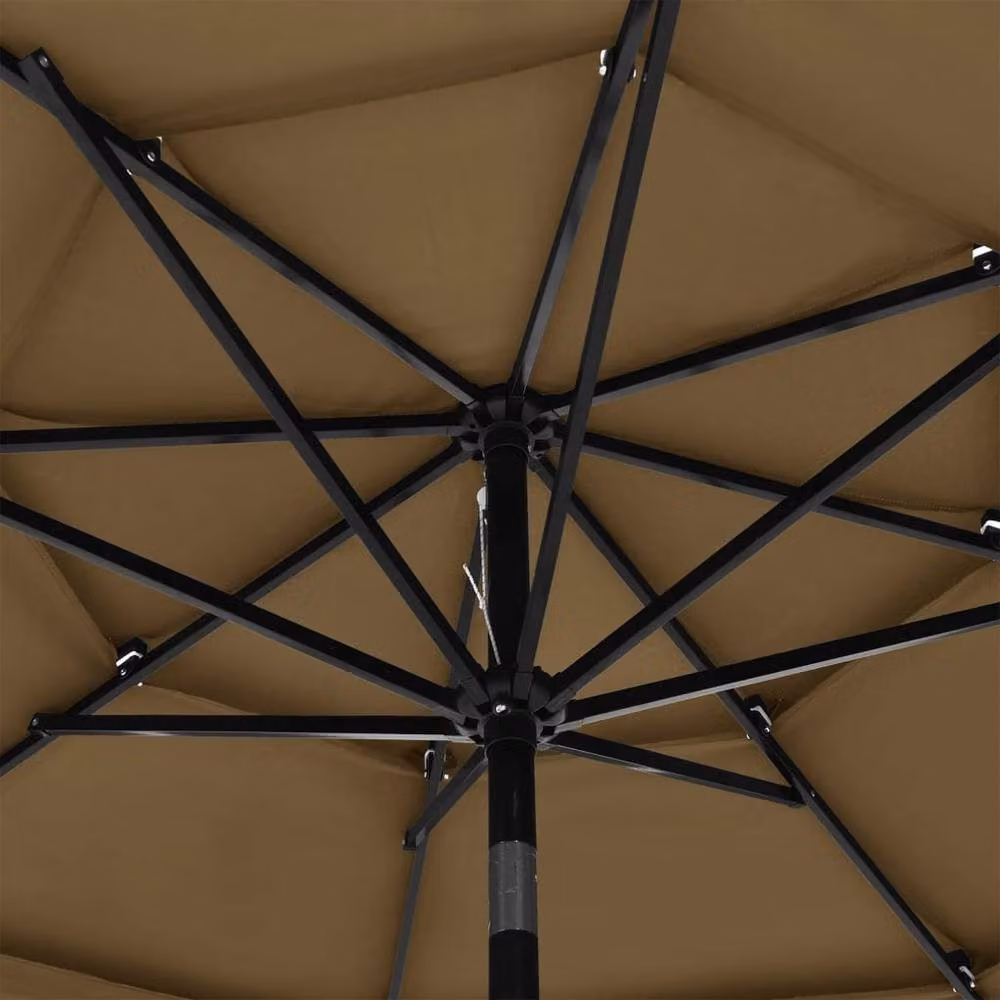 Berkfield Home 3-Tier Parasol with Aluminium Pole, Beige, Diameter: 3 m – 2