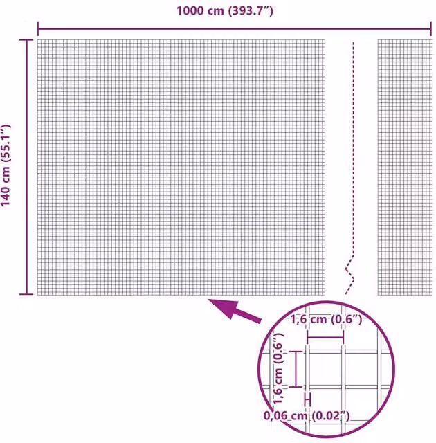 Berkfield Home Modern Welded Wire Fence, Galvanised Steel, Silver, H: 140 cm x W: 10 m