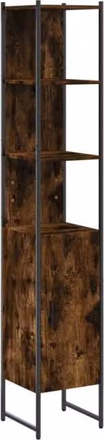 Berkfield Home Smoked Oak Bathroom Cabinet, Brown, W/D/H: 33 x 33 x 185.5 cm