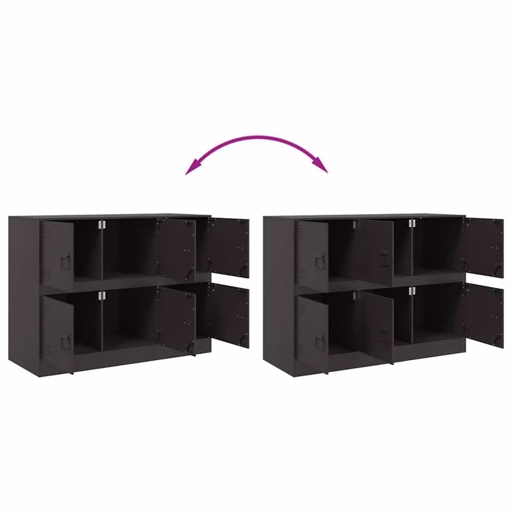 Berkfield Home Industrial Matt Black Metal Sideboard W/D/H: 99 x 39 x 73 cm – 5