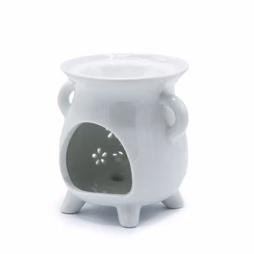 Ancient Wisdom White Ceramic Owl Oil Burner and Tealight Lamp