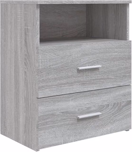 Berkfield Home Bed Cabinet in Grey Sonoma, W/D/H: 50 x 32 x 60 cm
