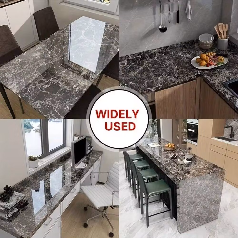 FLAVORA Black Marble Kitchen Worktop Covering Peel and Stick Film, 0.6m2 – 4