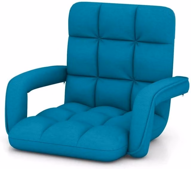 VOGREX Blue Microfibre Gaming Chair with Armrests and Headrest – 1