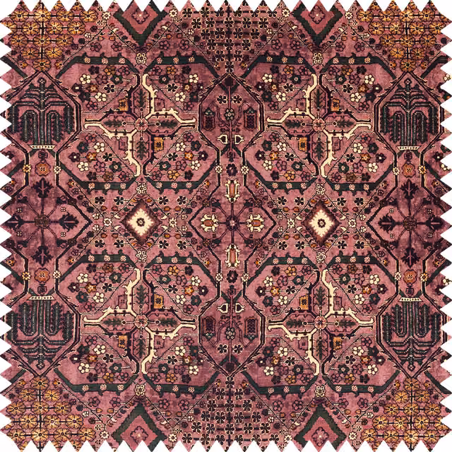 House of Hackney MEY MEH Velvet Cushion in Blush and Pink/Turquoise