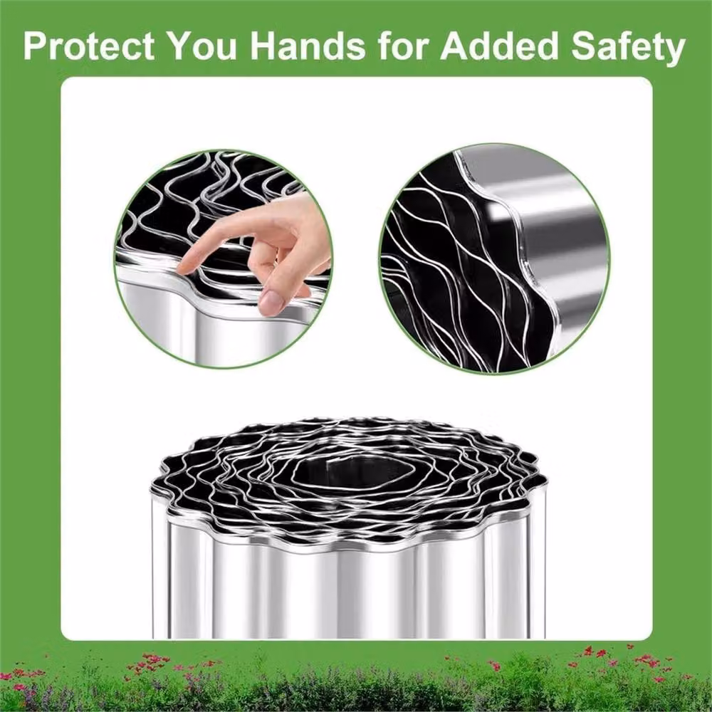 Nordara Galvanised Steel Flexible Lawn Edging Roll, Silver, 100 Pieces – 5