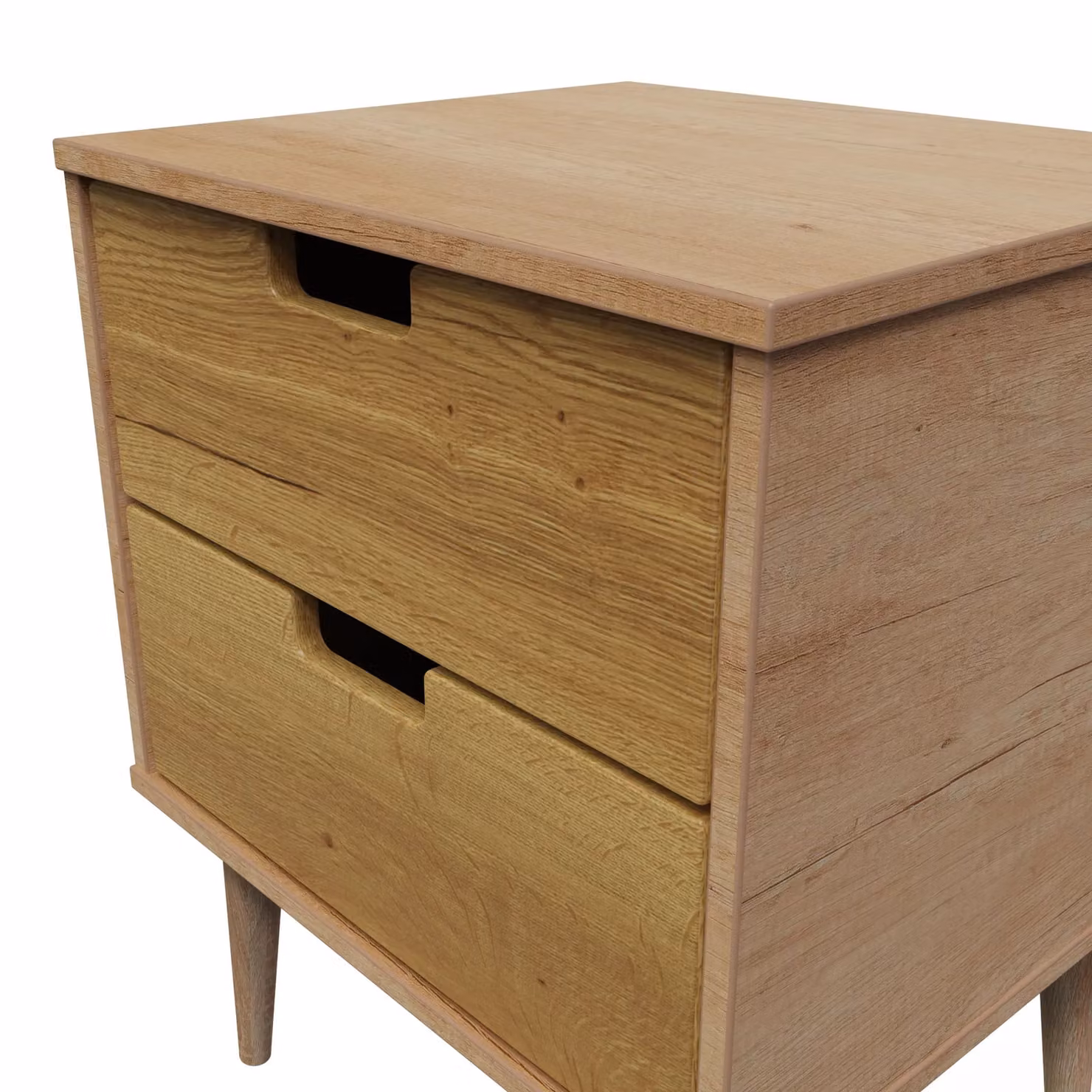 Ready Assembled 2 U Taiwan 2 Drawer Bedside Cabinet in Light Oak – 3