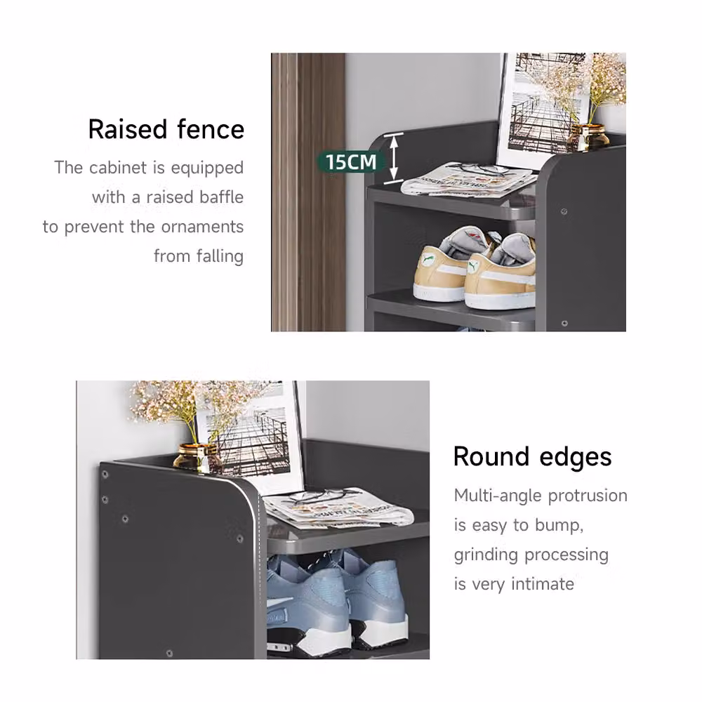 Living and Home 6-Tier Shoe Rack Organiser in Black, Width: 82 cm – 4