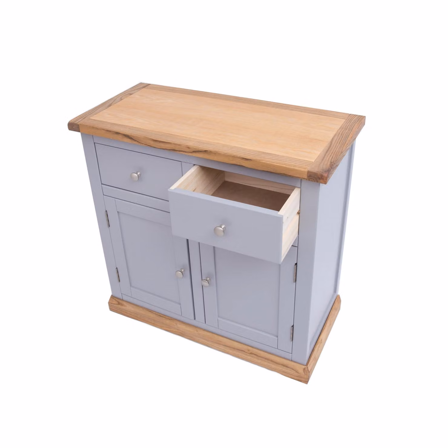 Cabinet Bits Biccari Grey Ash Wood 2 Door 2 Drawer Sideboard with Chrome Knobs – 2