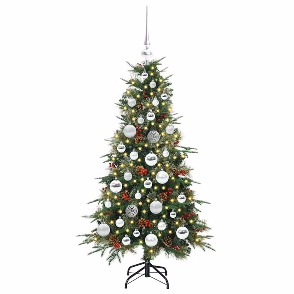 Berkfield Home Artificial Hinged Christmas Tree in Green, Height: 120 cm – 3