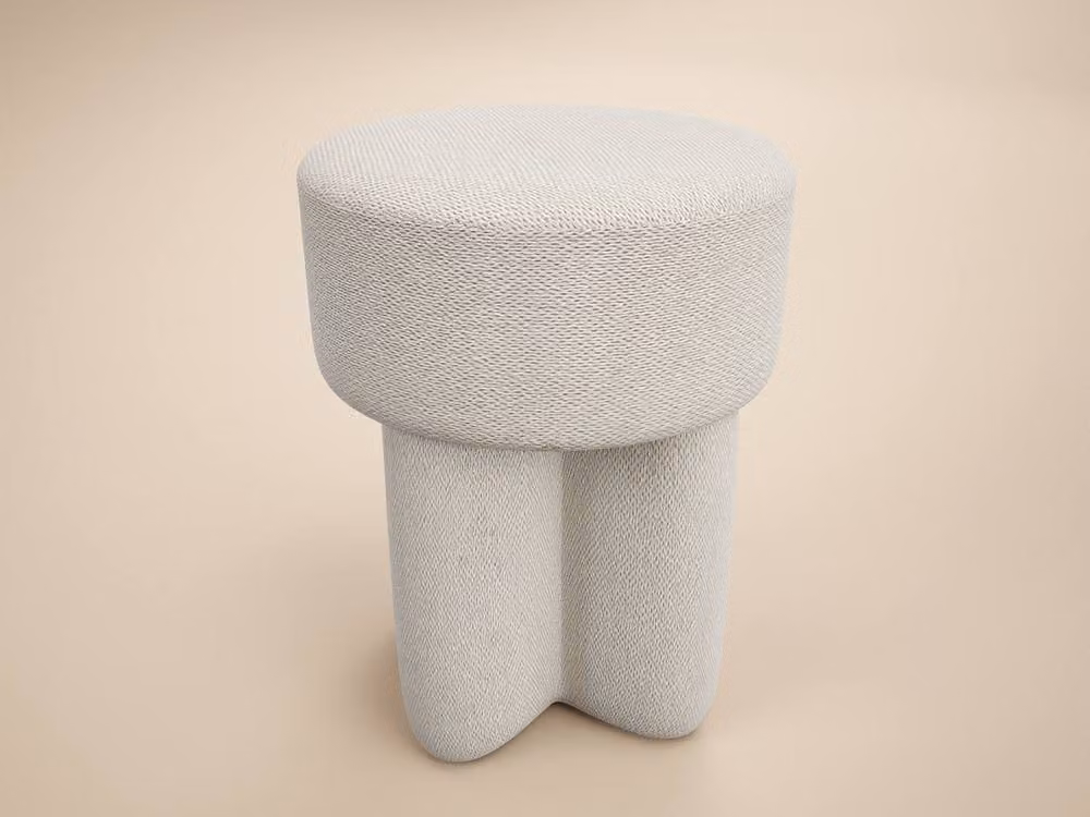 Solace+Co Astrid Fabric Pouffe in Beige – 2