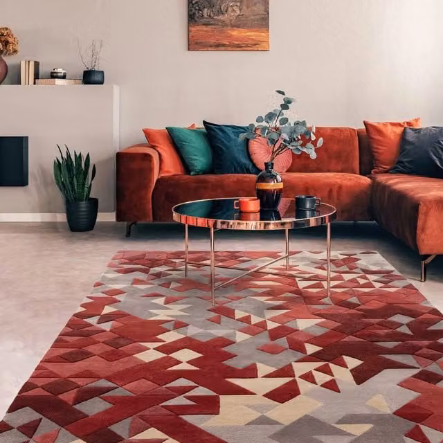 The Rug Shop UK Handmade Modern Geometric Multi Colour Area Rug, W: 200 cm, D: 290 cm