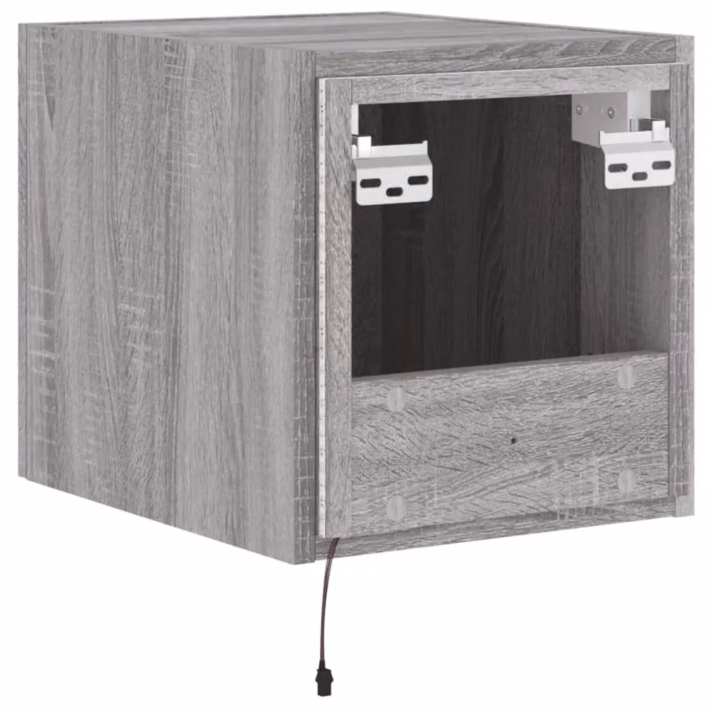 Berkfield Home Modern Wall Mounted TV Cabinet with LED Lighting in Grey Sonoma, W/D/H: 30.5 x 35.0 x 30.5 cm – 4