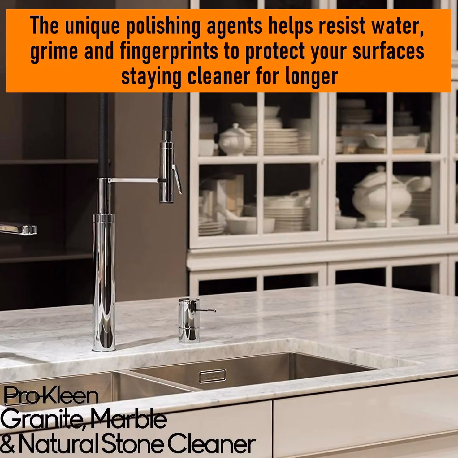 ProKleen Granite, Marble and Natural Stone Worktop Cleaner Spray, 2 x 750ml, Orange – 3