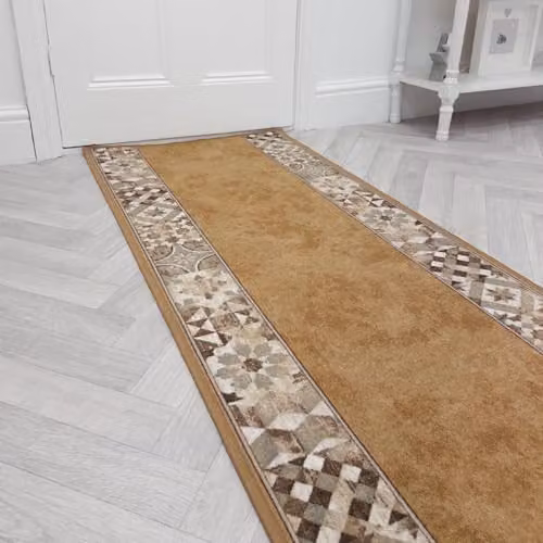 runrug Murcia Loop Pile Hallway Runner Rug in Beige, W: 80 cm, L: 240 cm
