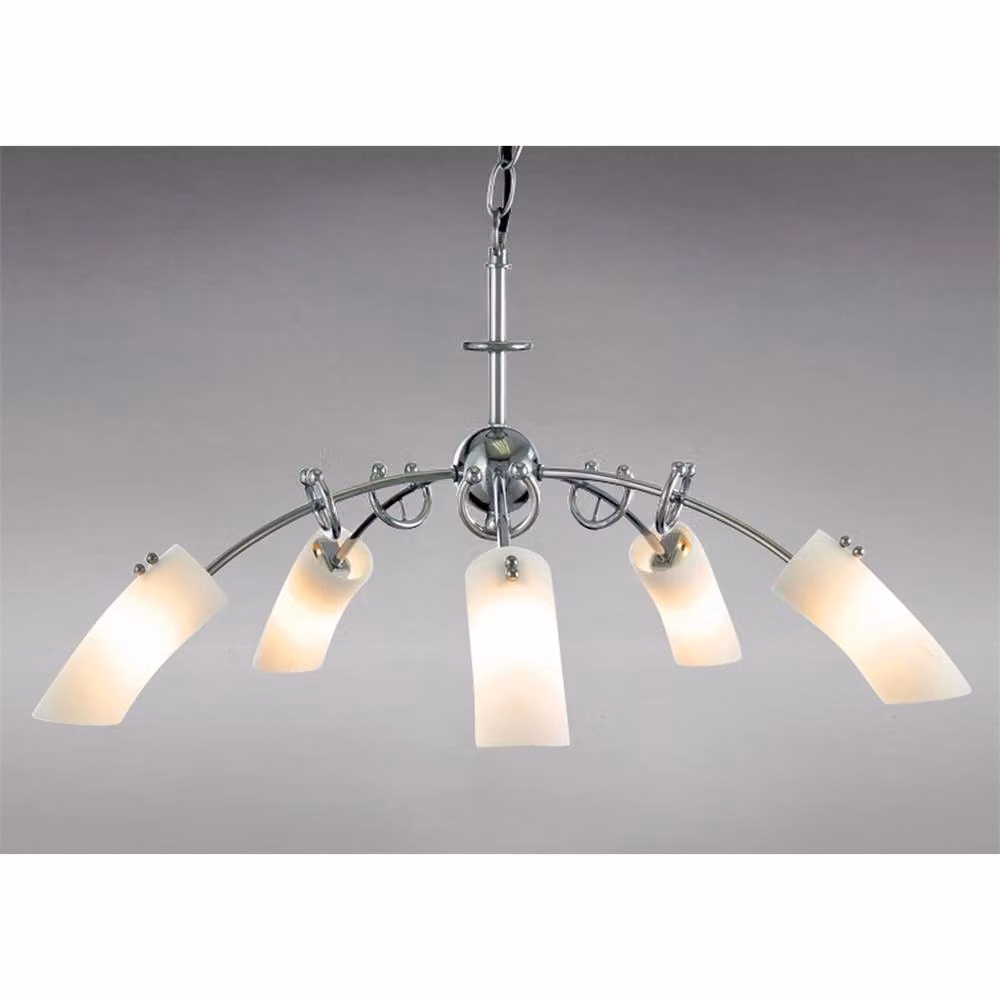 Netlighting Lucia 5 Light G9 Suspended Pendant in Polished Chrome and Grey – 2