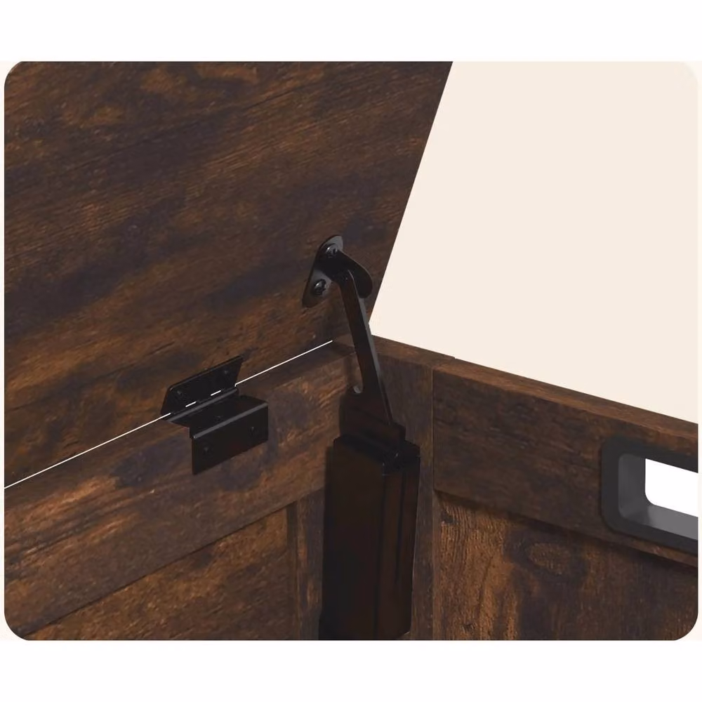 FURNOS Industrial Wooden Storage Box Chest Trunk in Rustic Brown, W/D/H: 48 x 40 x 40 cm – 2